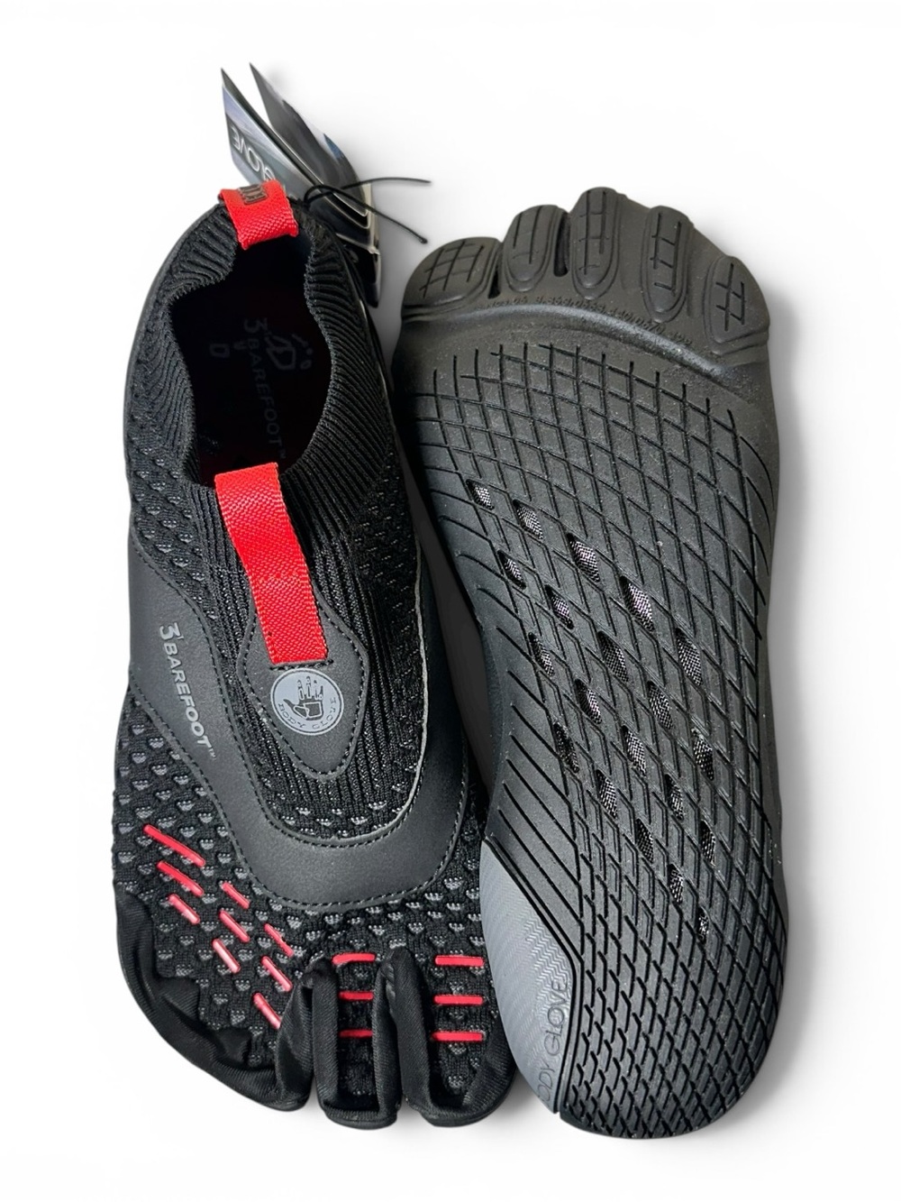 Body Glove 3T Barefoot Gauntlet Water Shoes Mens, Black/Red Hydro Knit - Picture 15 of 16